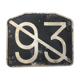 Old bus No. 93 bakelite barred line plate.