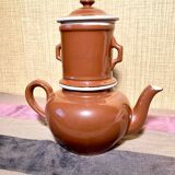 Cafetière ancienne marron complète Terre de Fer