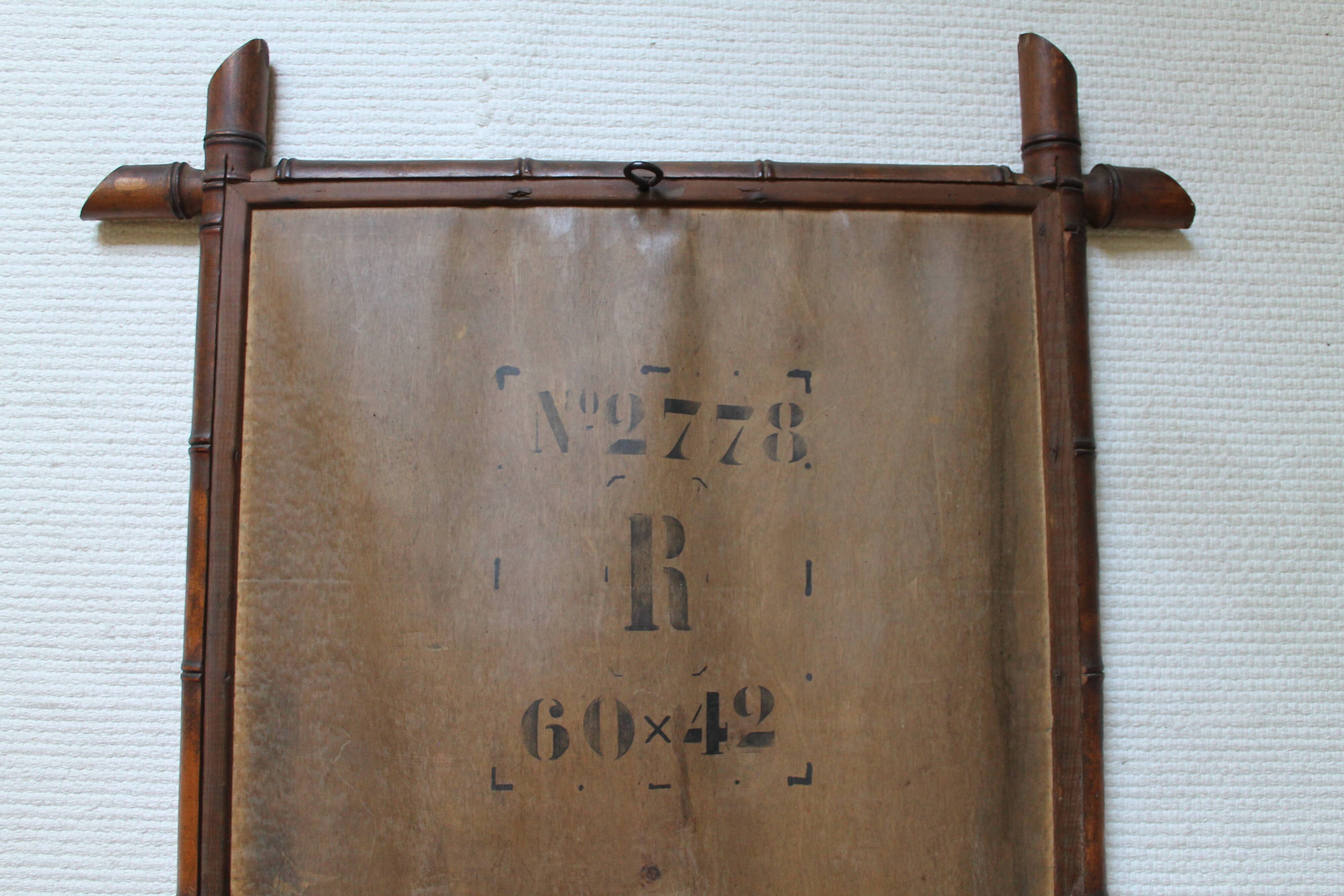 Bamboo mirror 78 x 60 from the 1920s/1930s