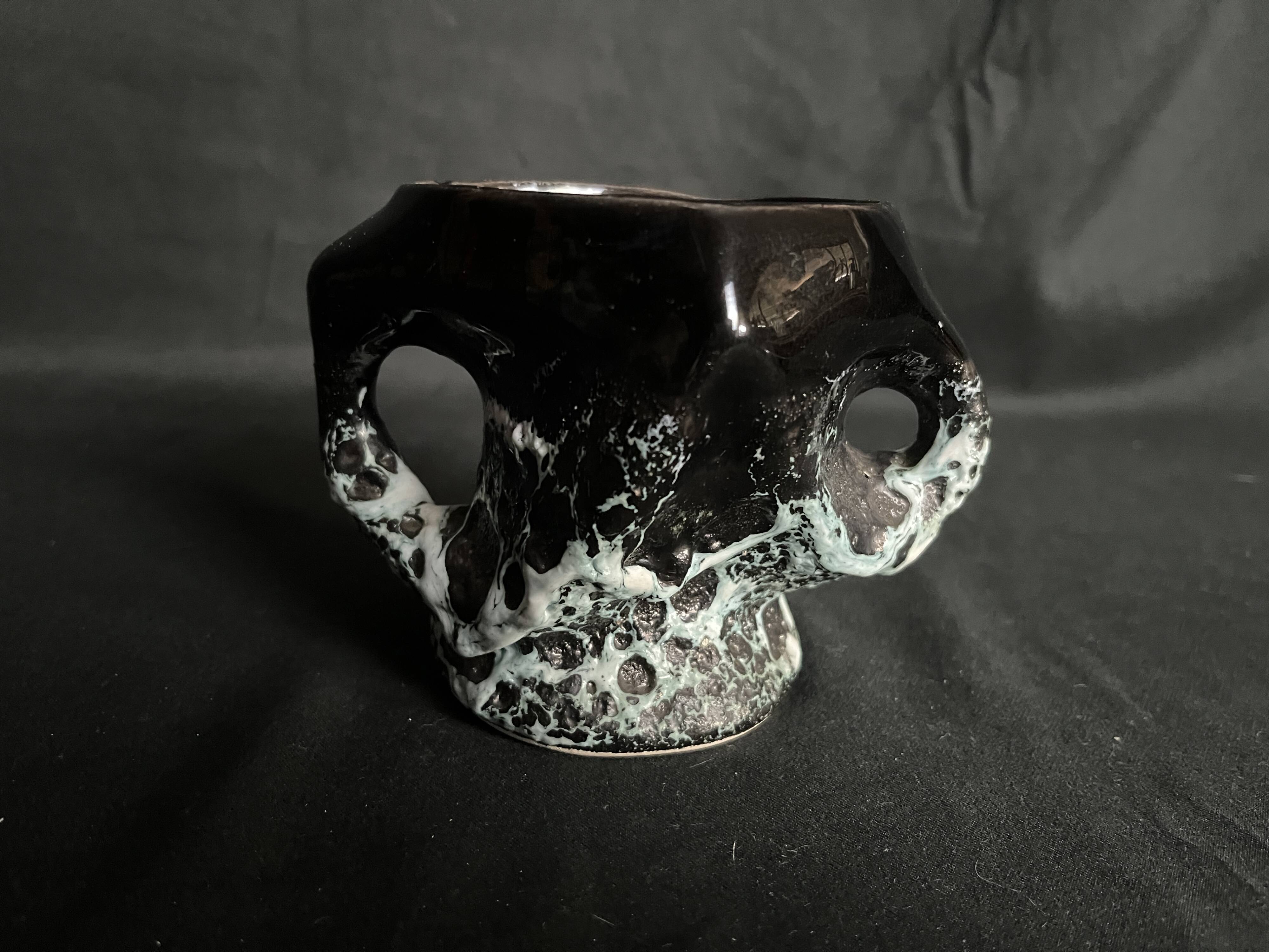 Vallauris, vintage vase or pot with handle circa 1970