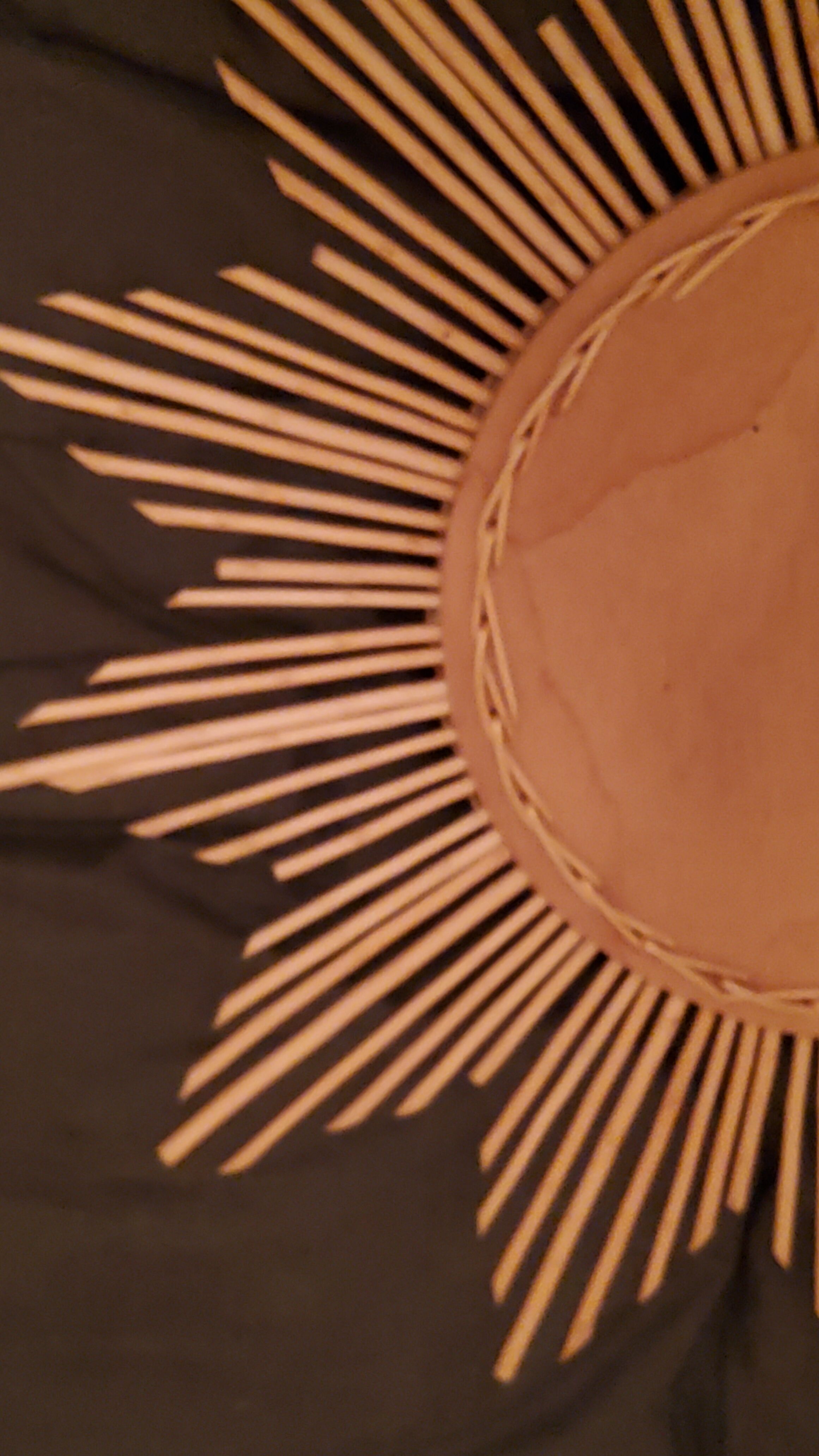 Rattan sun mirror from the 70s