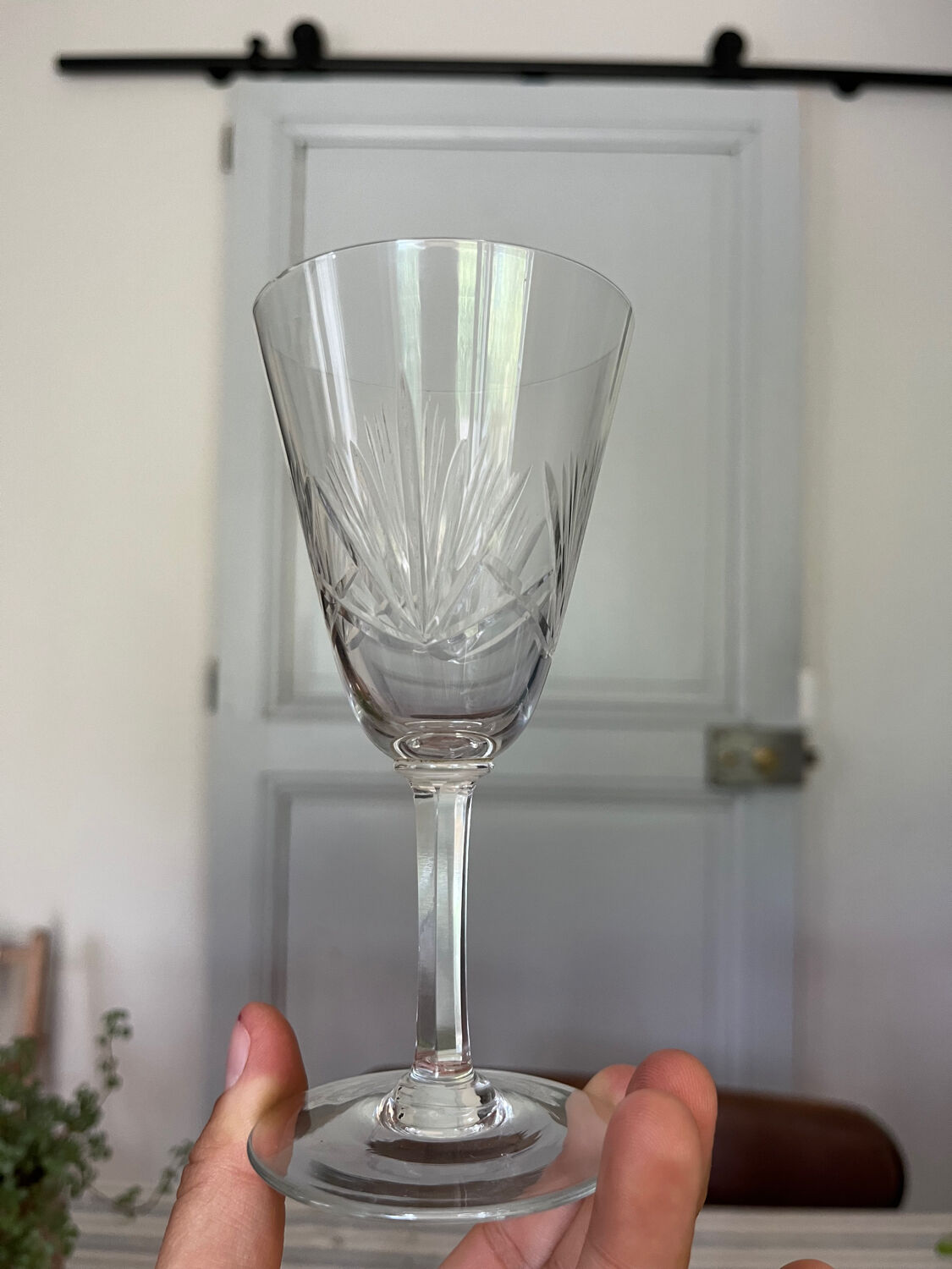Crystal white wine glasses x6