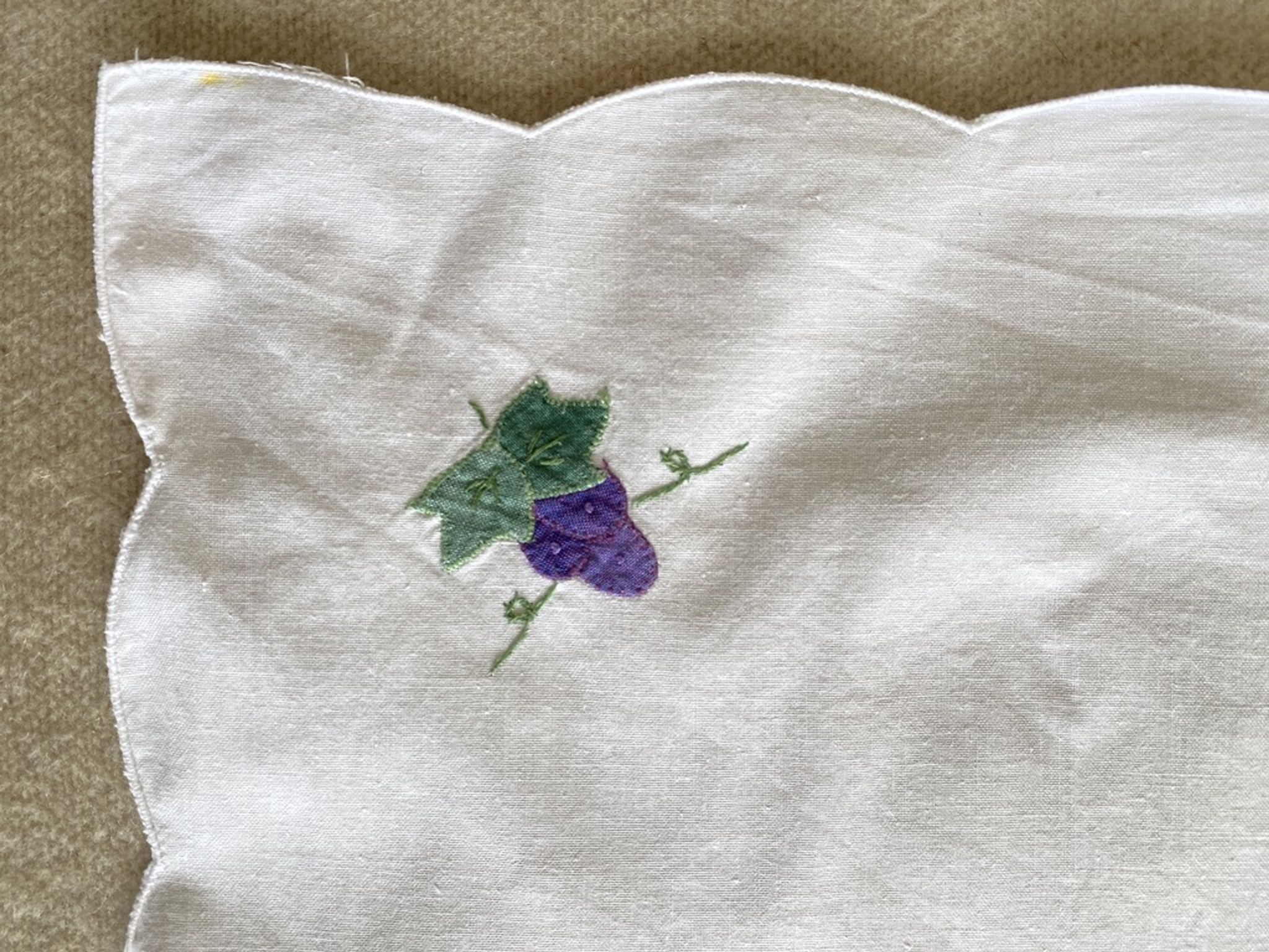10 serviette de table 'les  vendanges"  fils de coton  - 44x42 cm