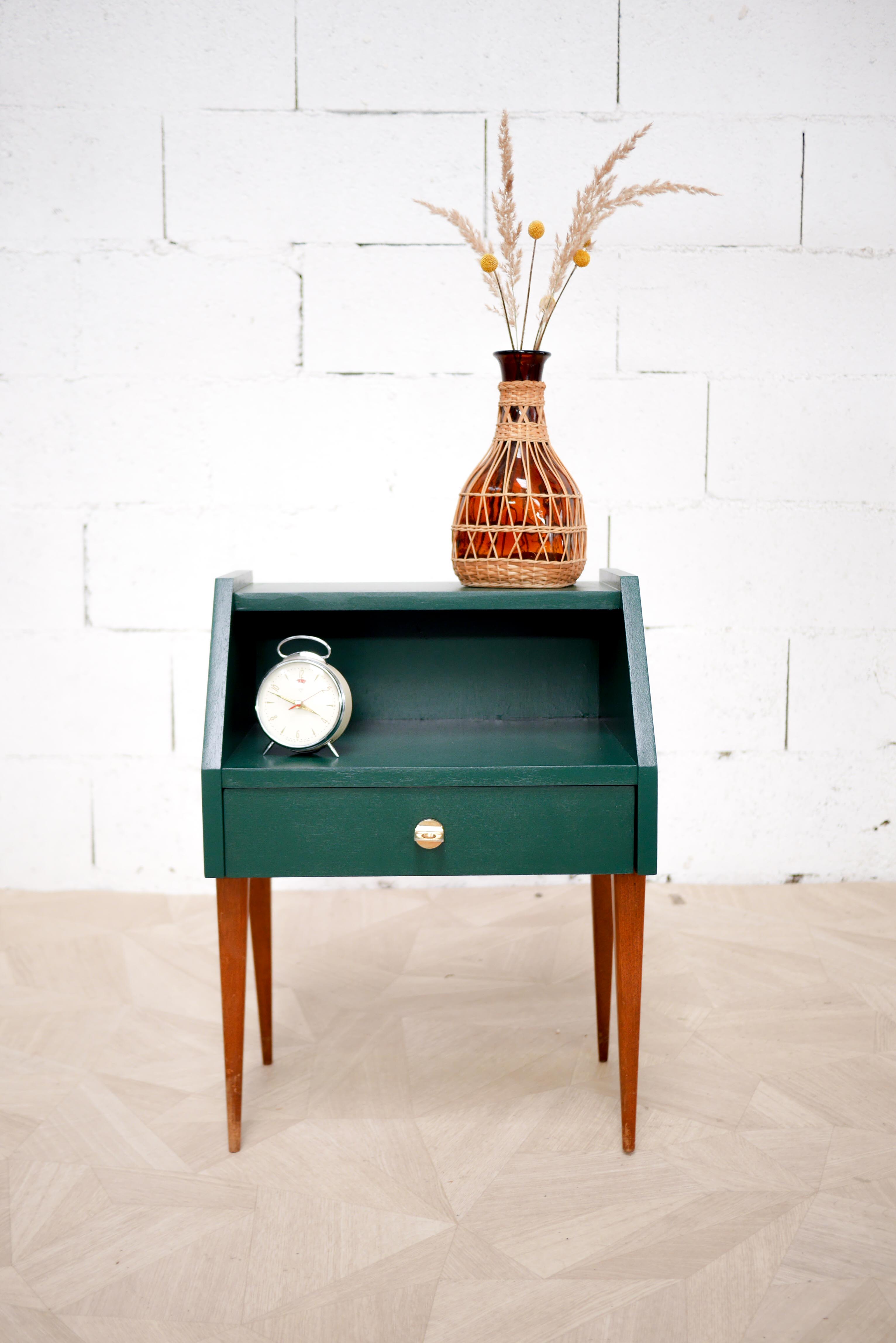 Green vintage bedside