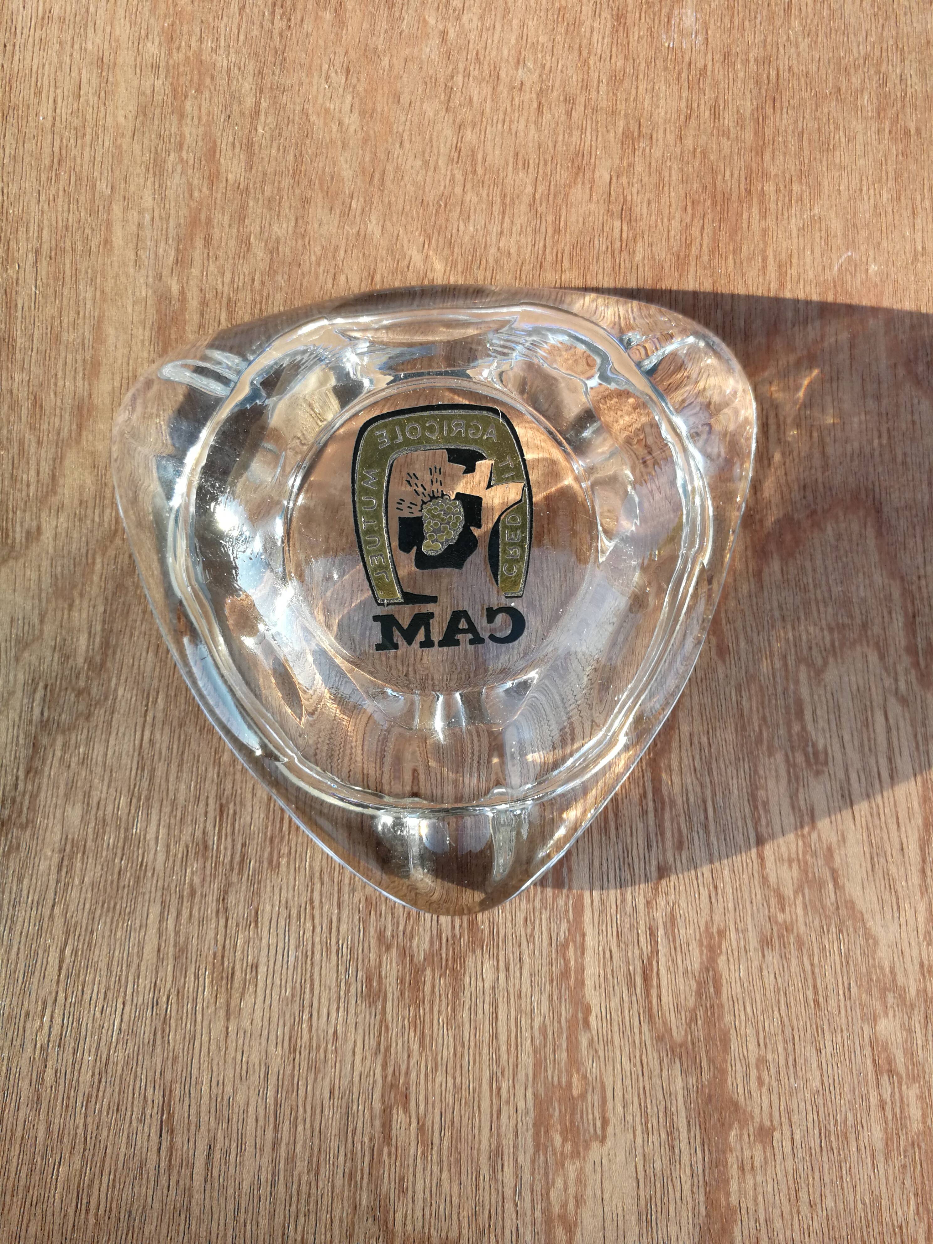 Set of 2 glass advertising ashtrays