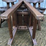 6 brutalist chairs in solid oak