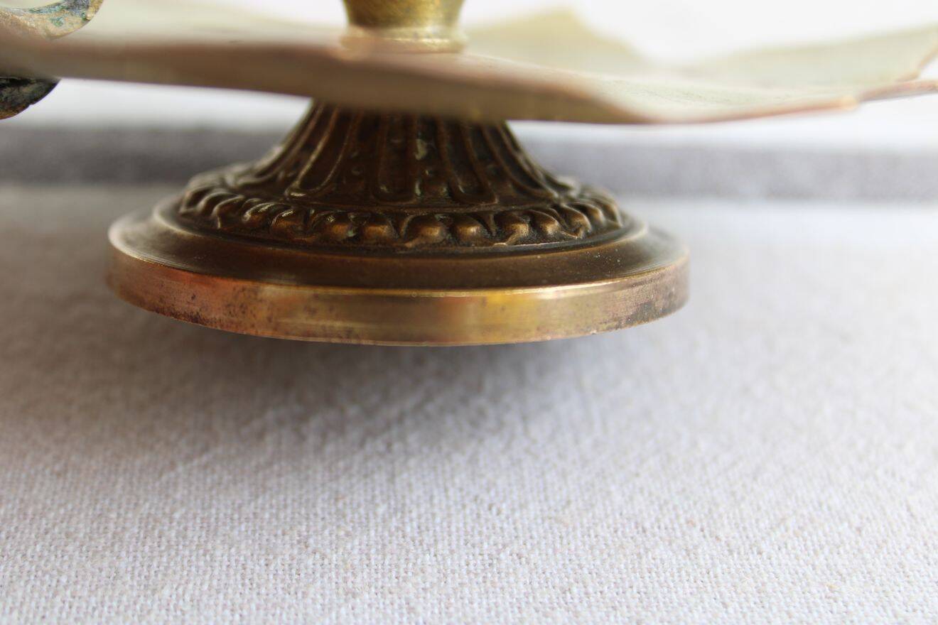 Gold-plated brass candle holder