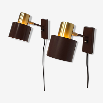 A pair of Alfa wall sconces by Jo Hammerborg for Fog & Mørup, 1966