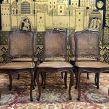 Set of 6 Louis XV style caned chairs in oak
