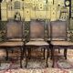 6 chaises en chêne et cannage style Louis XV