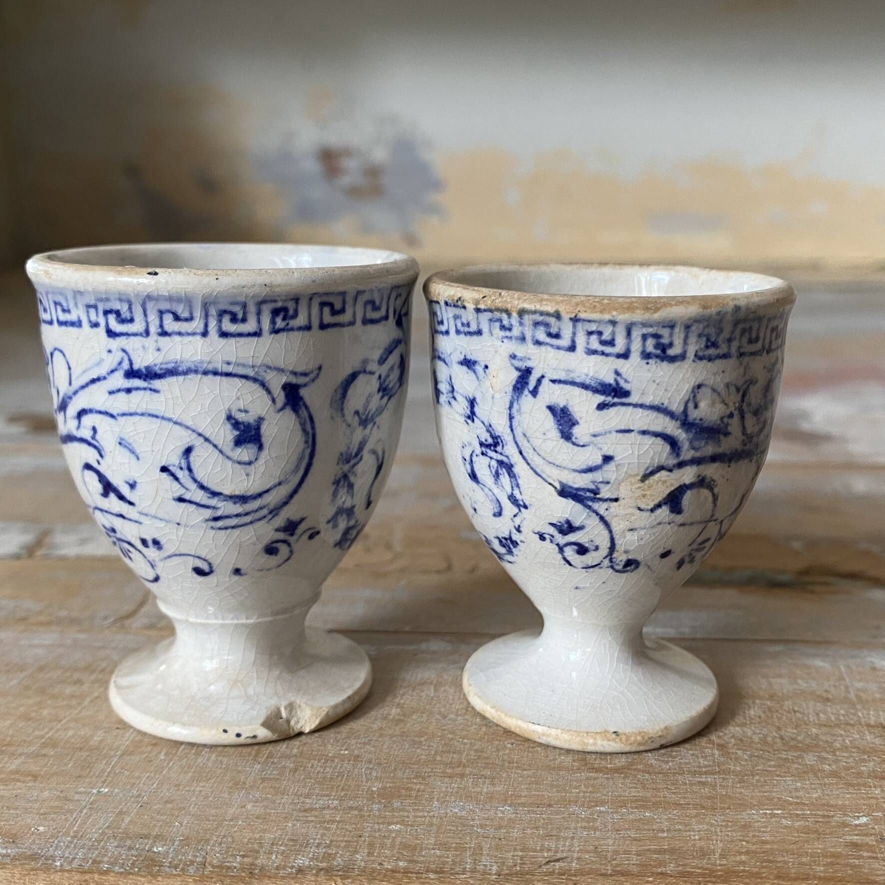 Antique ironstone egg cups