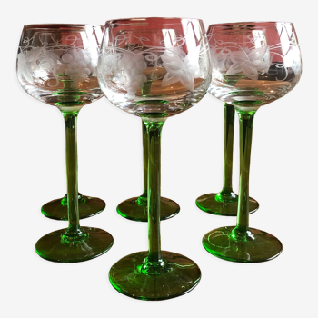 6 glasses "balloon" Alsace crystal wine