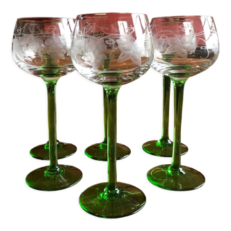 6 glasses "balloon" Alsace crystal wine