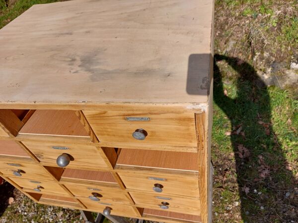 meuble de métier en bois, meuble à tiroirs