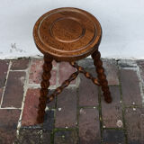 Turned wooden stool
