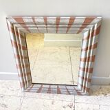 Old mirror in hand-painted wood