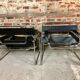 Pair of Marcel Breuer's Wassily armchairs in stainless steel and 60's leather