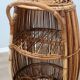 1960s Italian mid-century modern rattan barrel bar cart
