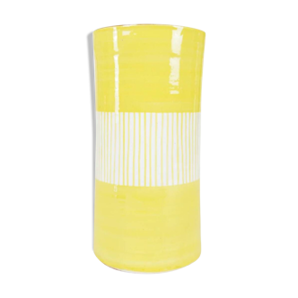 Vase tube - jaune