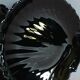 2 black opaline moulded glass shell-shaped bowls, circa 1980.