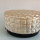 Round ceiling lamp in amber glass / vintage 60s-70s