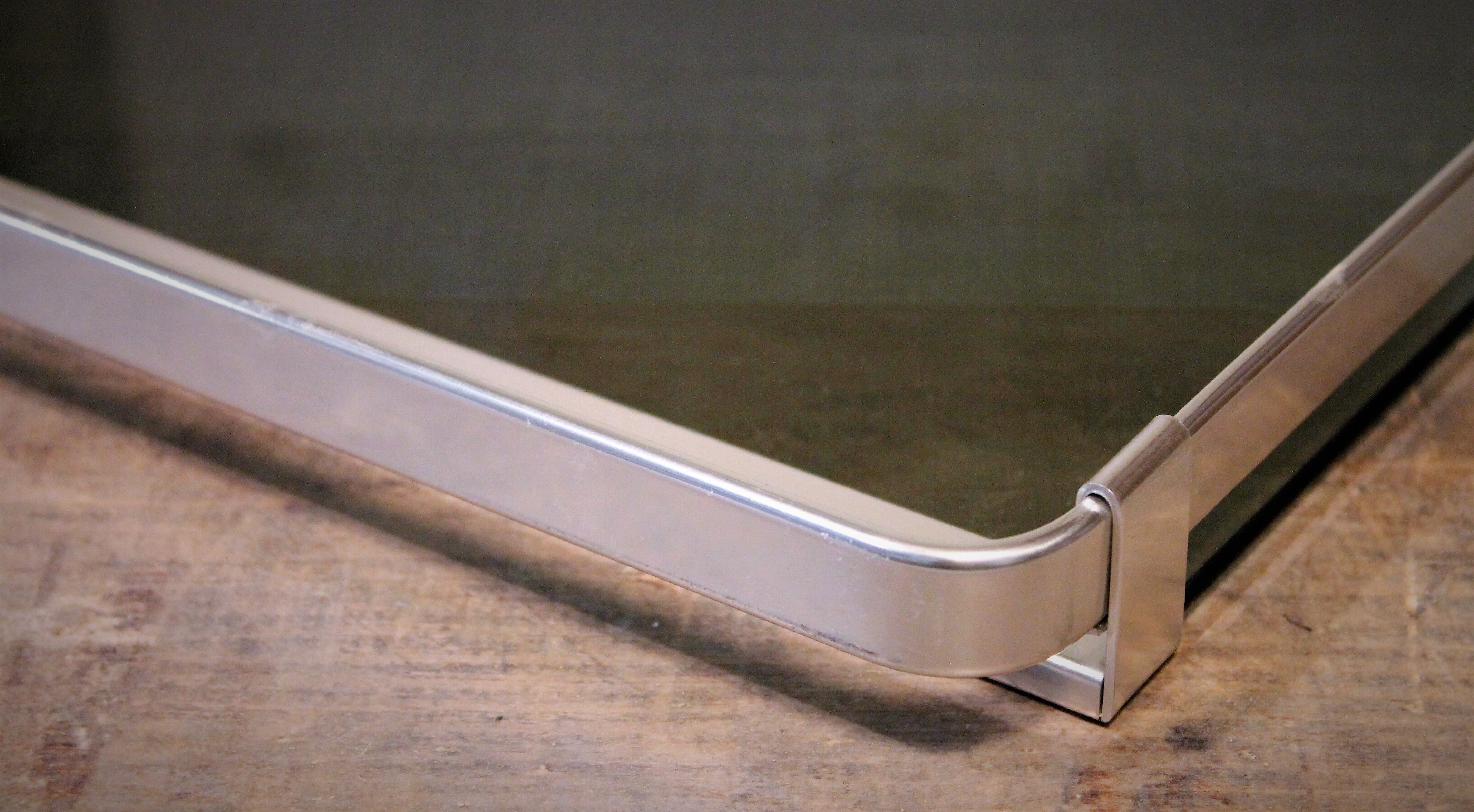 Metal plate & design glass Italian 1970