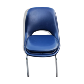 Chair from the 70s Henry Colomer chrome tubes and navy blue skai
