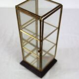 Vintage display case for miniature or jewelry brass and glass