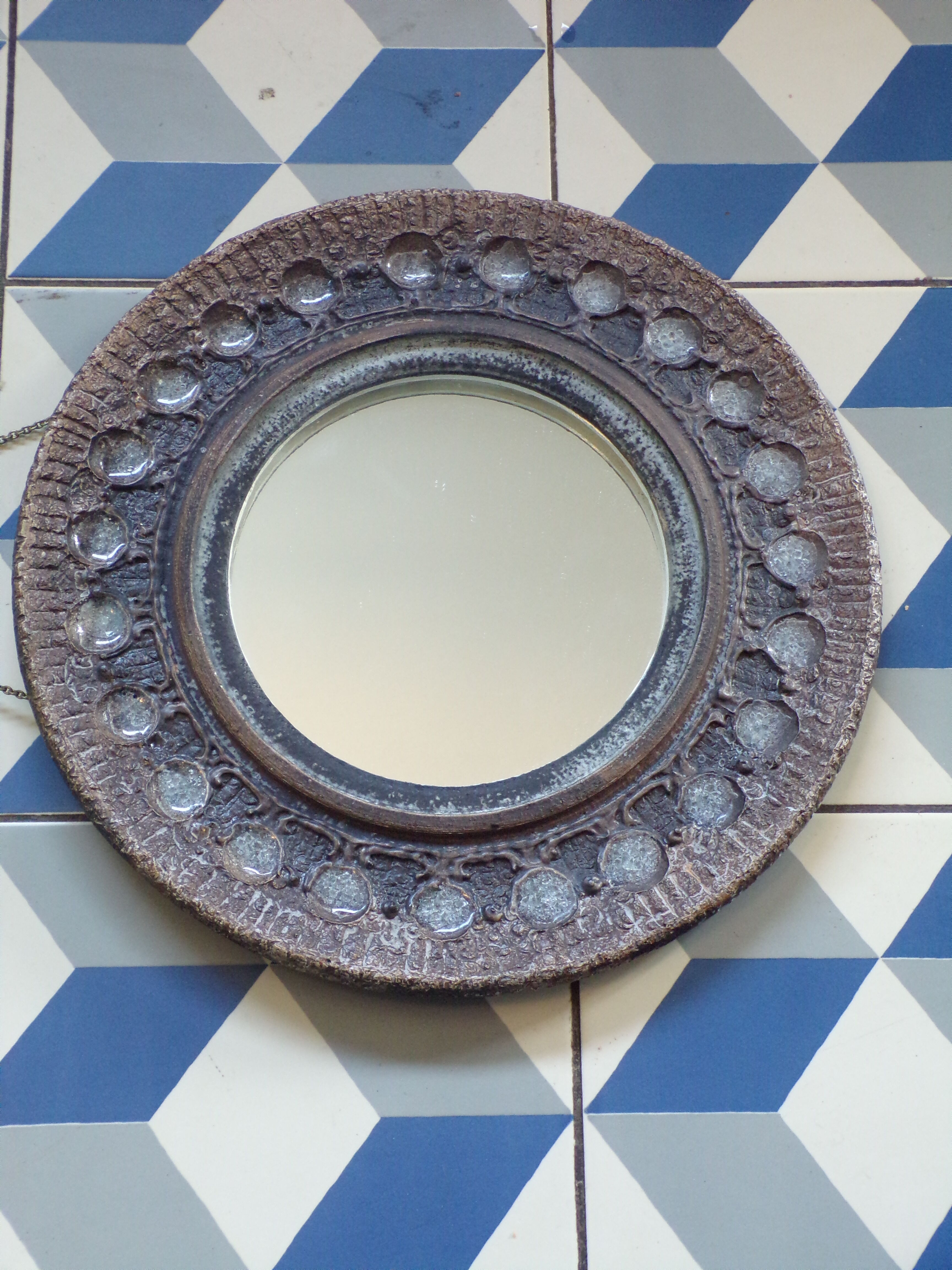 Vintage ceramic mirror