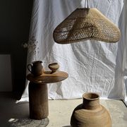 Suspension or rattan lampshade in the shape of a cloud or flattened bubble D60 H35