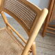 Chaises pliantes cannage et bois