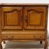 Oak TV unit with a rotating top