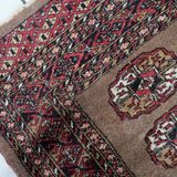 Antique Uzbek Bukhara handmade rug 82cm x 122cm (1920s)