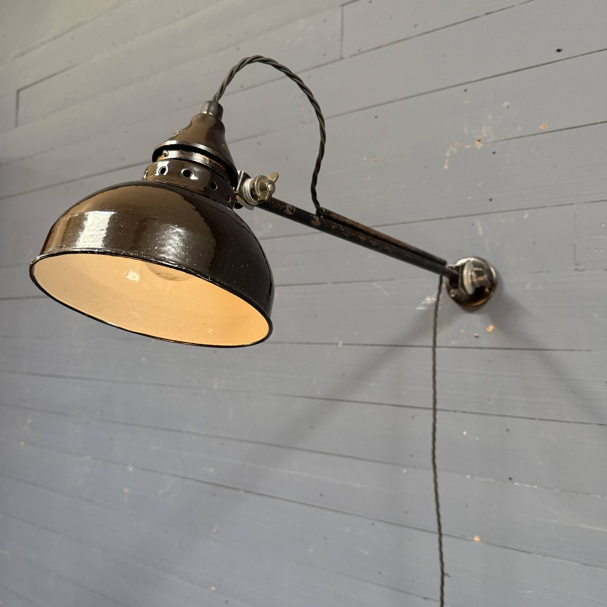 Early Rademacher wall lamp with large enamel shade