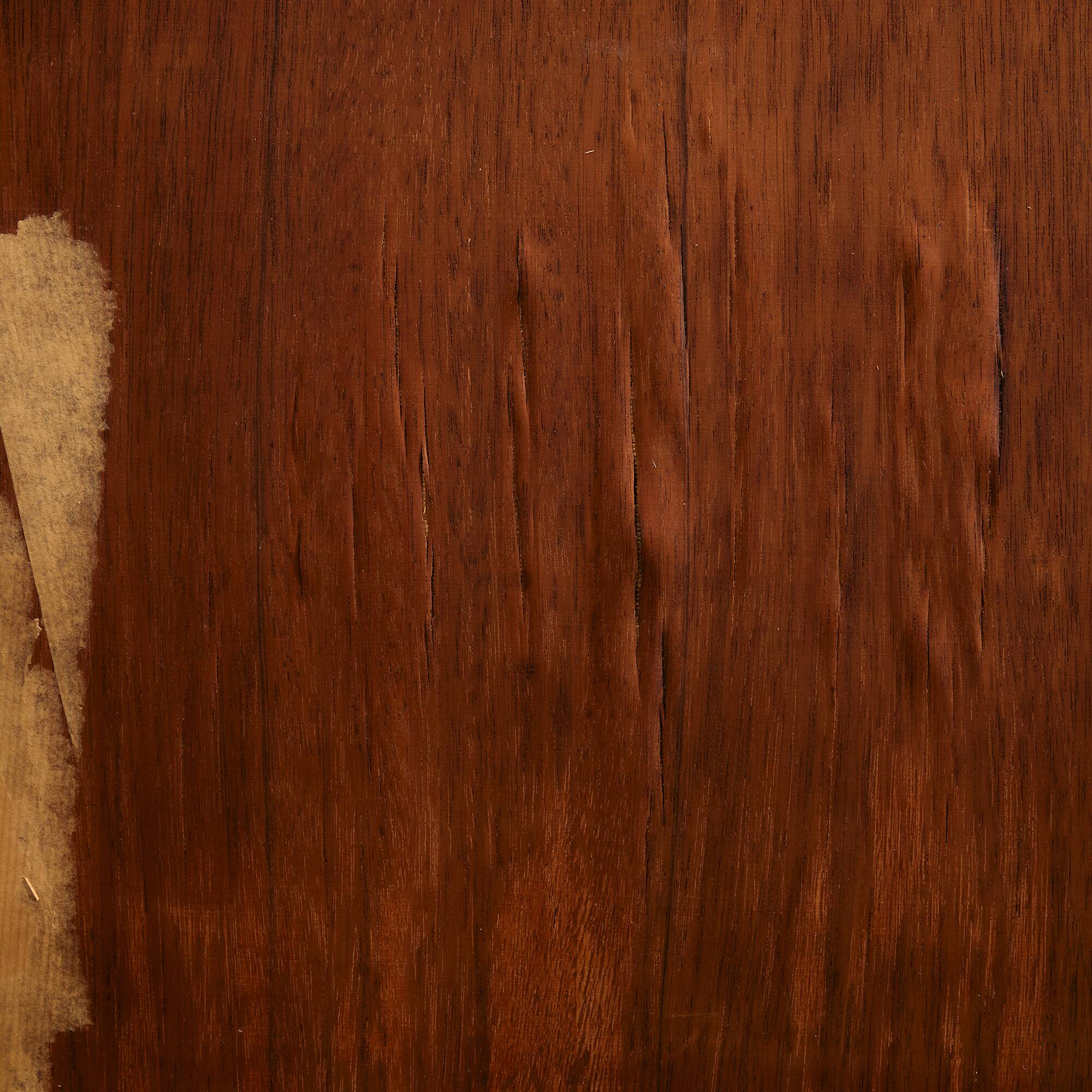 Rosewood and Teak Low Sideboard with Sliding Doors, 1960s