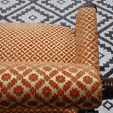 Banquette ancienne, tissu velours