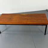 Minimalistic Mid Century Modernist Teak and Steel Coffee Table, 1960s