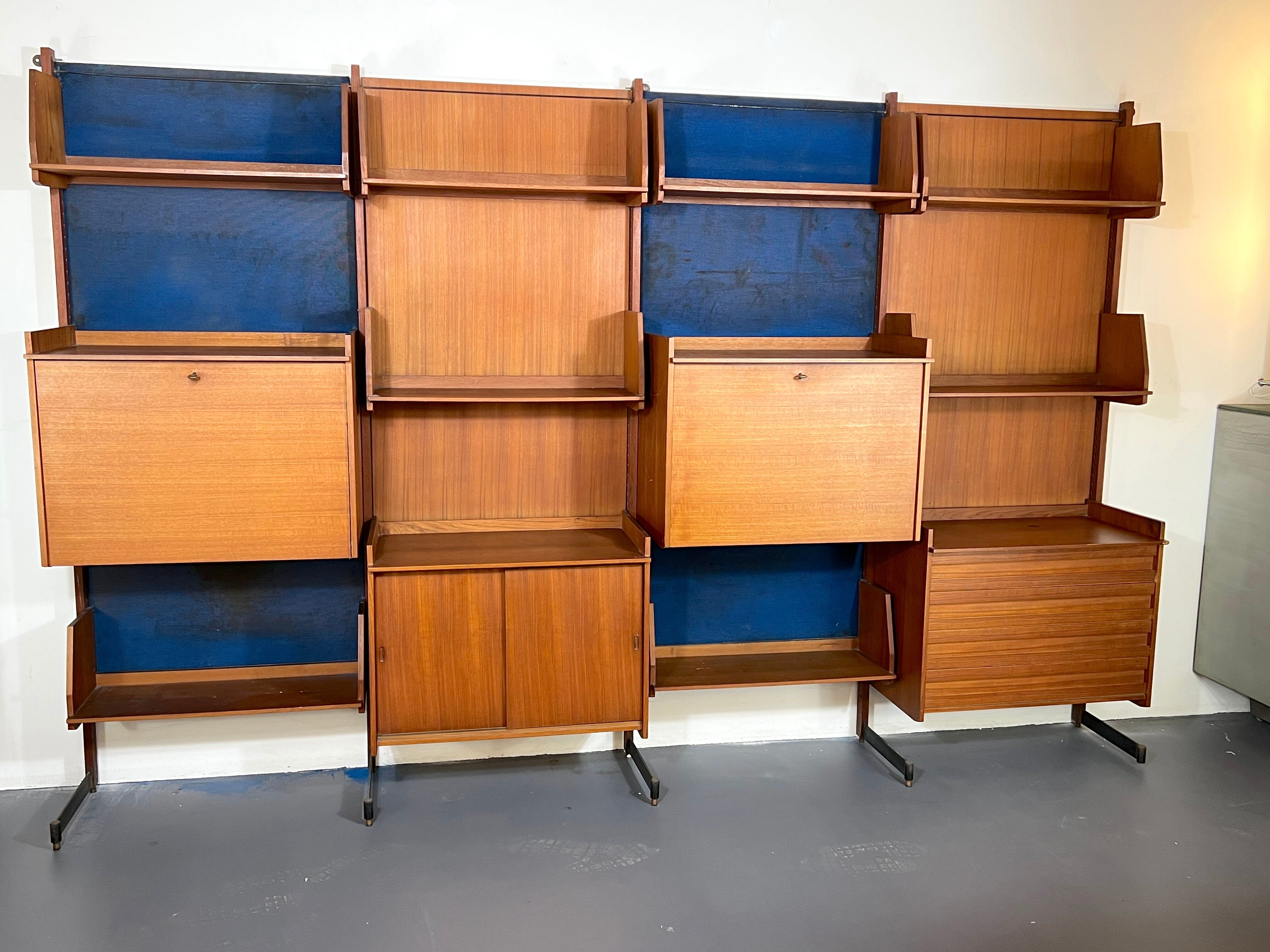 Mid-Century Modern modular wood bookcase from 50s