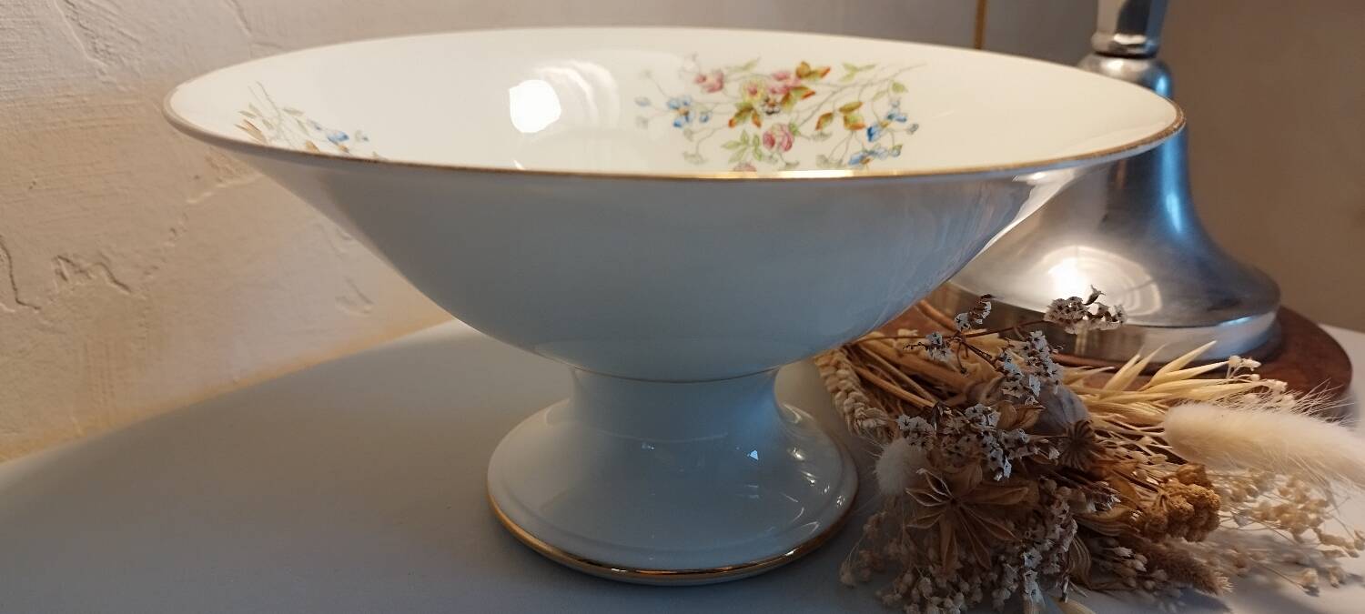 Porcelain fruit bowl with lions from Faïence Paris