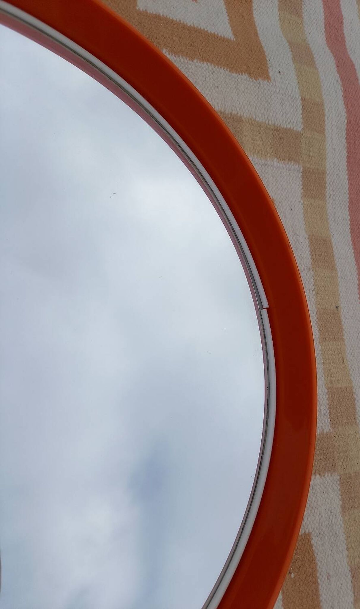 Miroir vintage 1970 plastique orange Salc