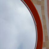 Vintage 1970 orange plastic mirror Salc
