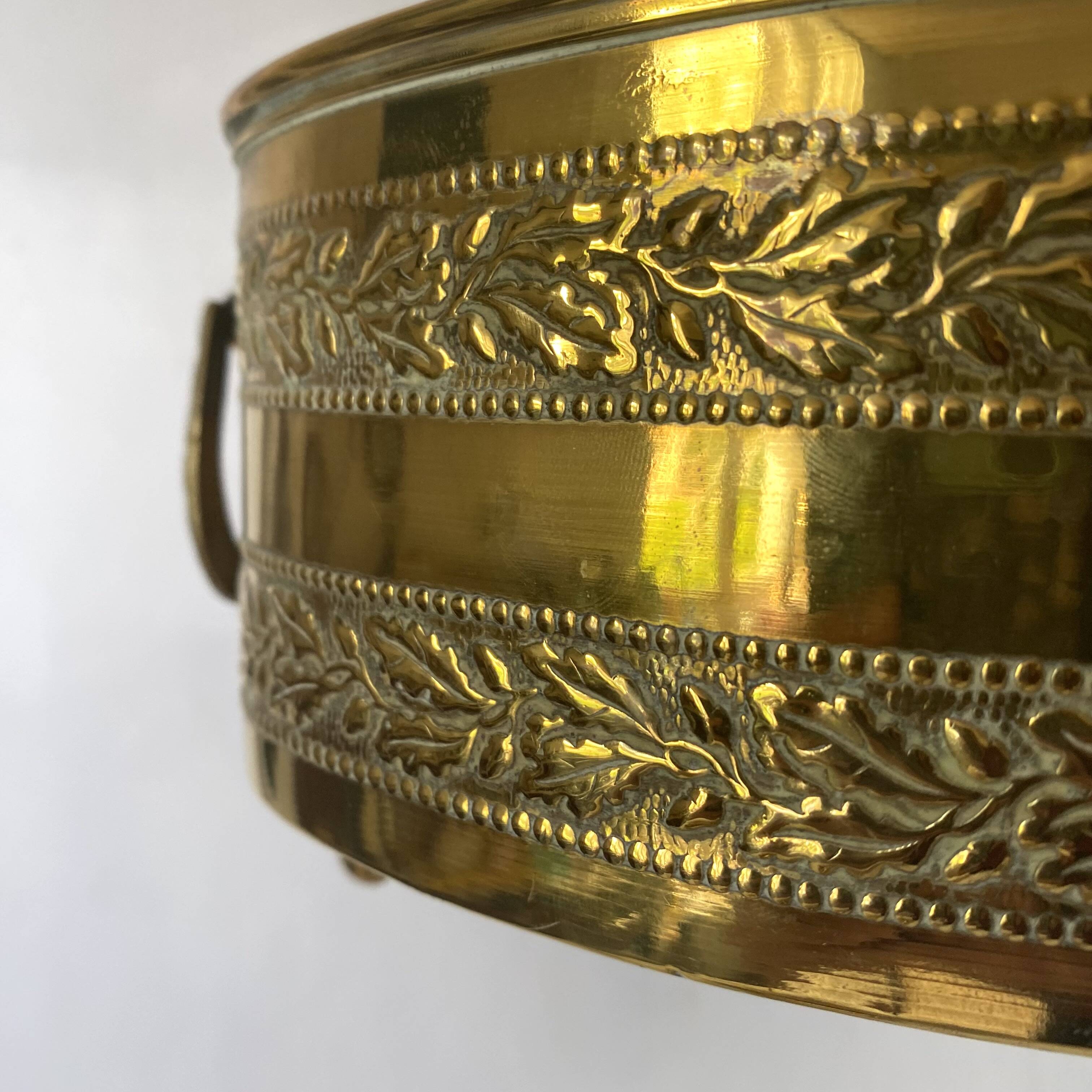Antique brass planter