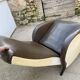 Vintage 50 faux leather reclining lounge chair with footrest