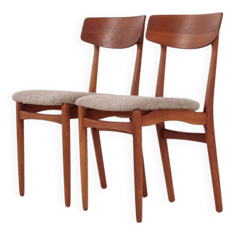 Ensemble de deux chaises en teck, design danois, années 1970