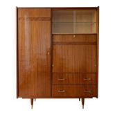 Meuble de rangement secrétaire années 70 en bois