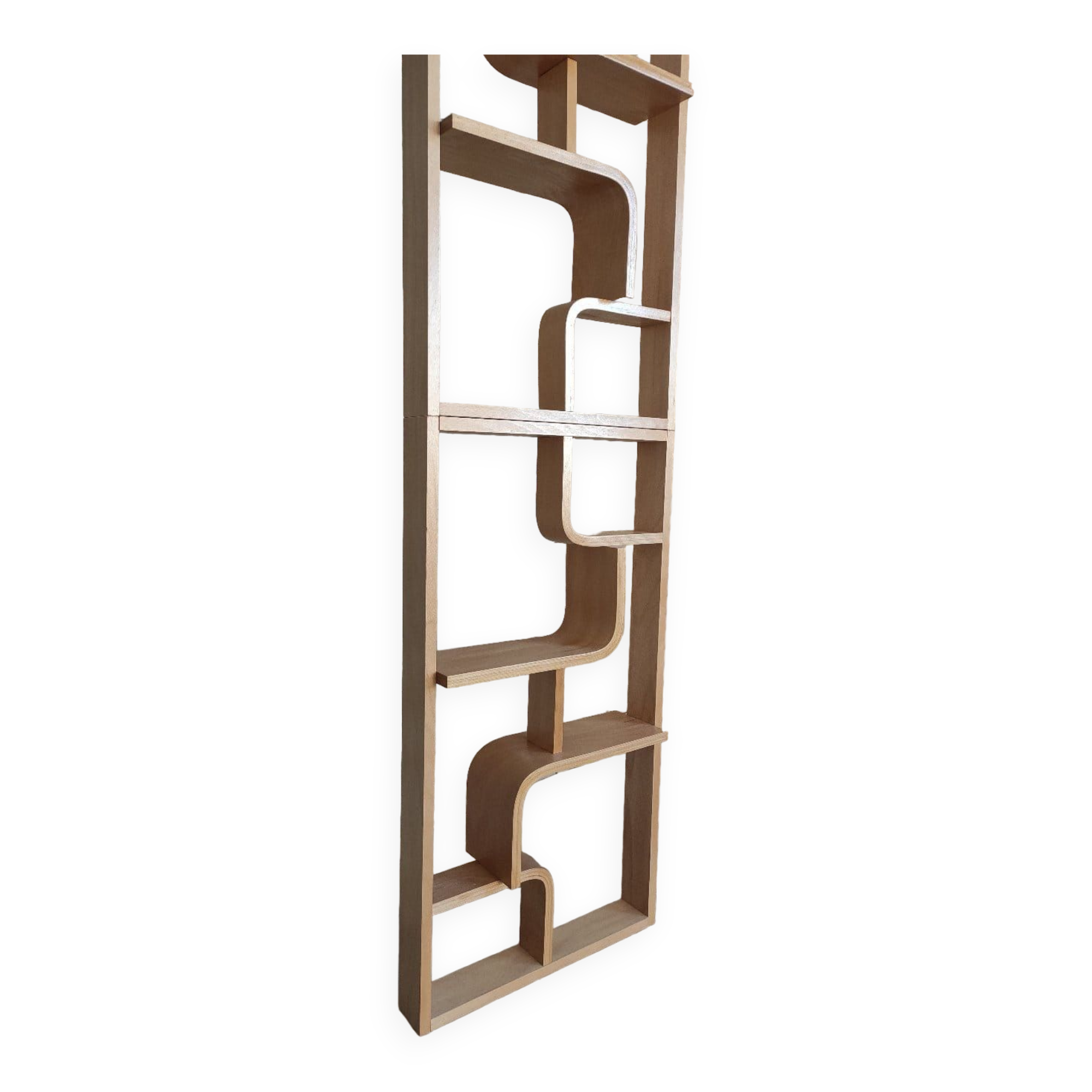 Bent plywood wall, bookcase, flowerbed, Volak by Holesov, 1960s Czechoslovakia