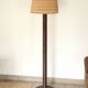 Wooden column floor lamp by Charles Dudouyt, 1940s