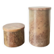 Duo of brown stone boxes