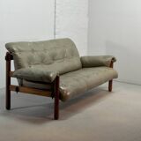Jean Gillon Brazilian Jacarandá Wooden 3-Seat Sofa for Woodart, Brazil, 60s