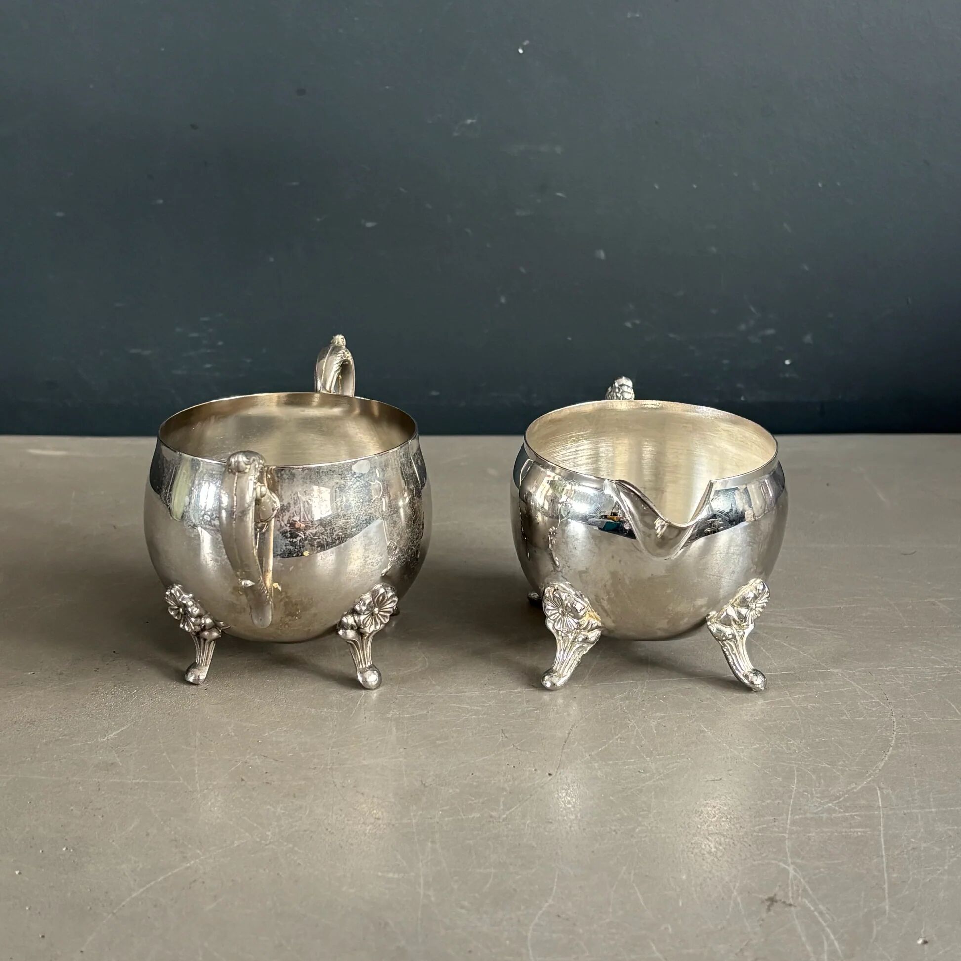 Sugar bowl - silver-plated milk jug